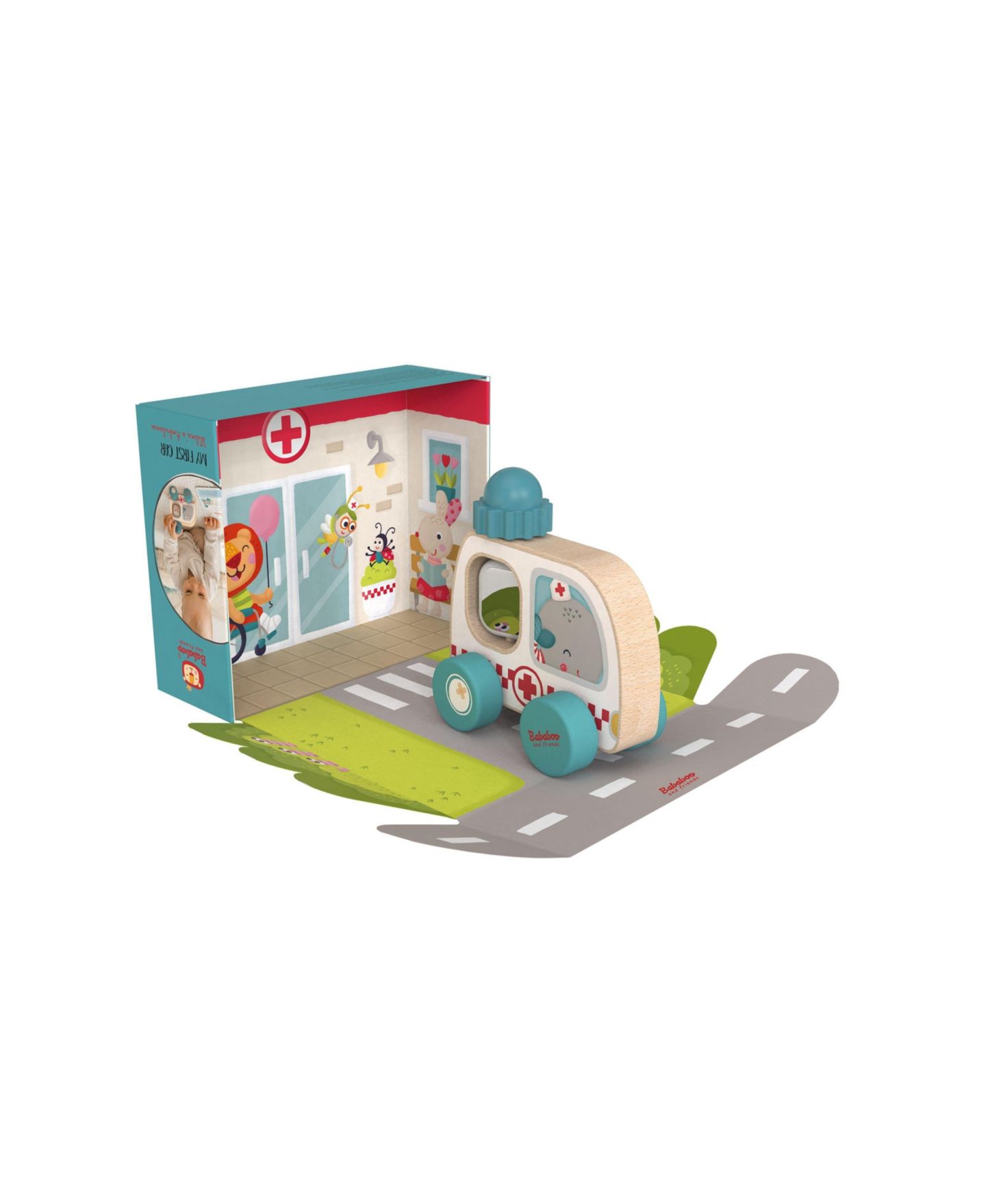 Детская игрушка Bababoo and friends Wilma Whale Ambulance Wooden Toy Vehicle with Rotating Blue Light — фото 2
