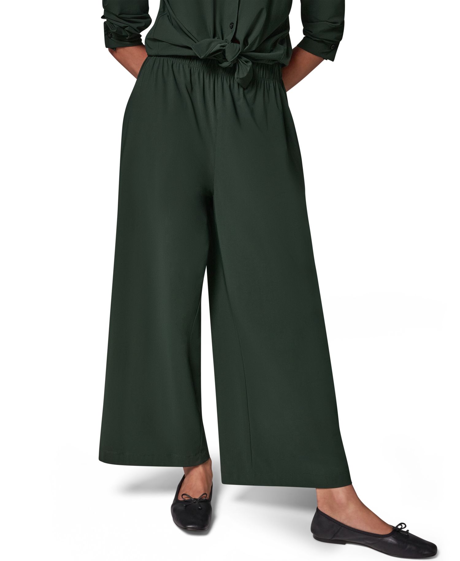 Women's Mid-Rise Wide-Leg Pull-On Pants