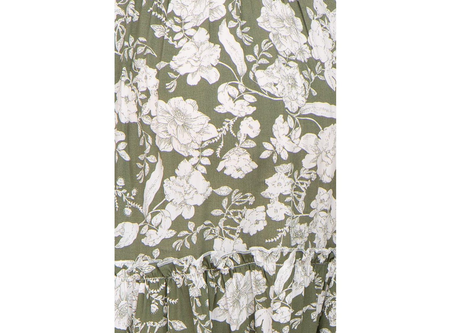 Maternity Floral Smocked Ruffle Dress