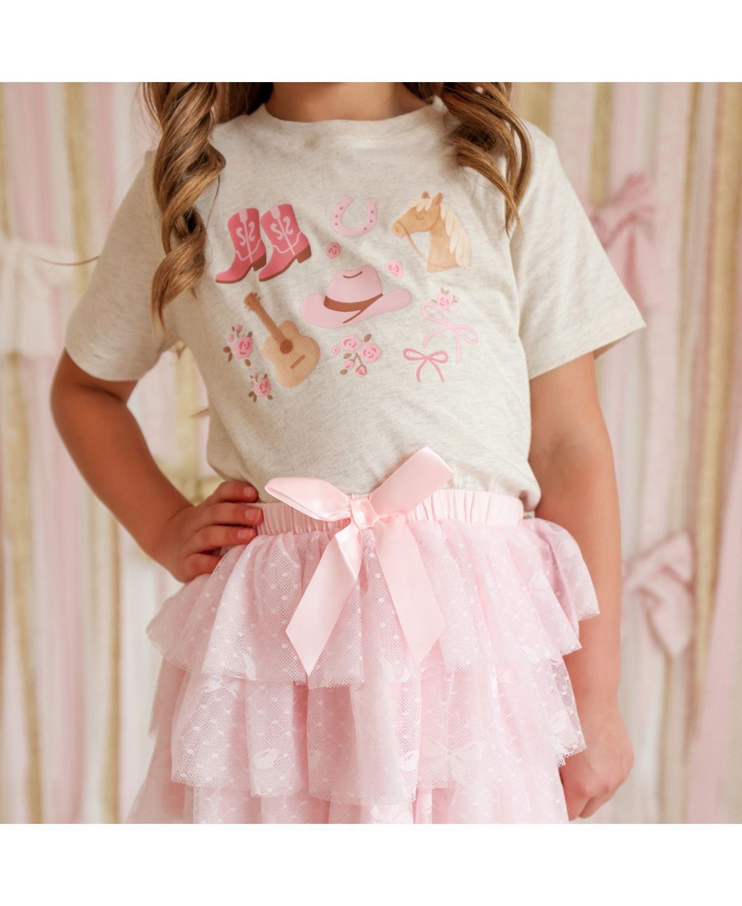Big Girls 12-10 Western Girlie Short Sleeve T-Shirt