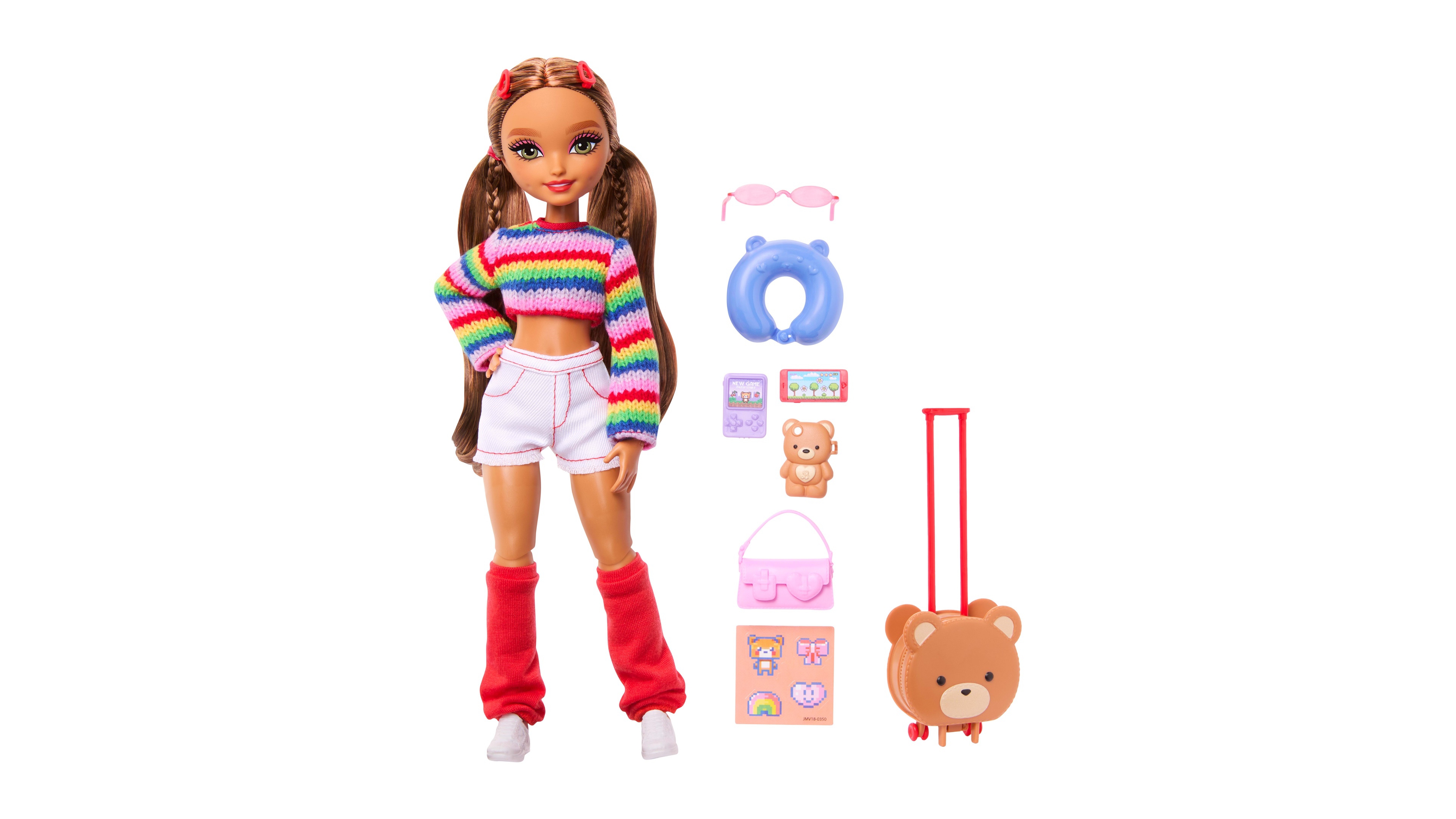 Barbie Dream Besties Weekend Getaway Teresa 11.73" Travel-Themed Fashion Doll with 7 Accessories, Ages 4+