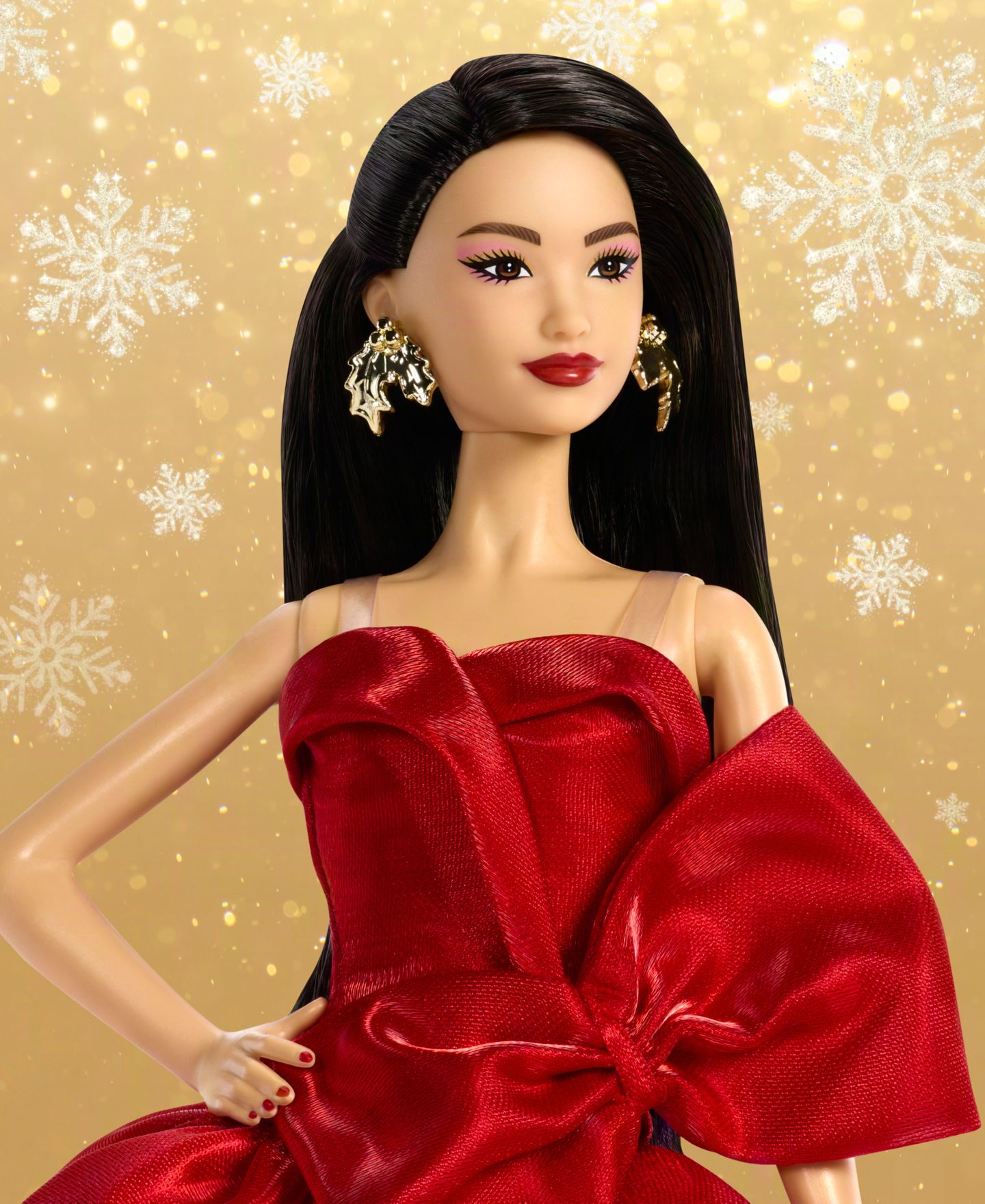 Детская кукла Barbie 2026 Holiday 13" Collectible Black Hair Fashion Doll — фото 6