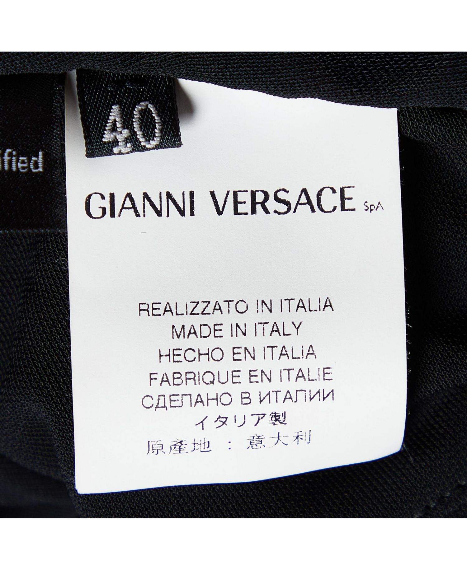 Women's Versace Ruched Crepe Sleeveless Top with Ring Detail