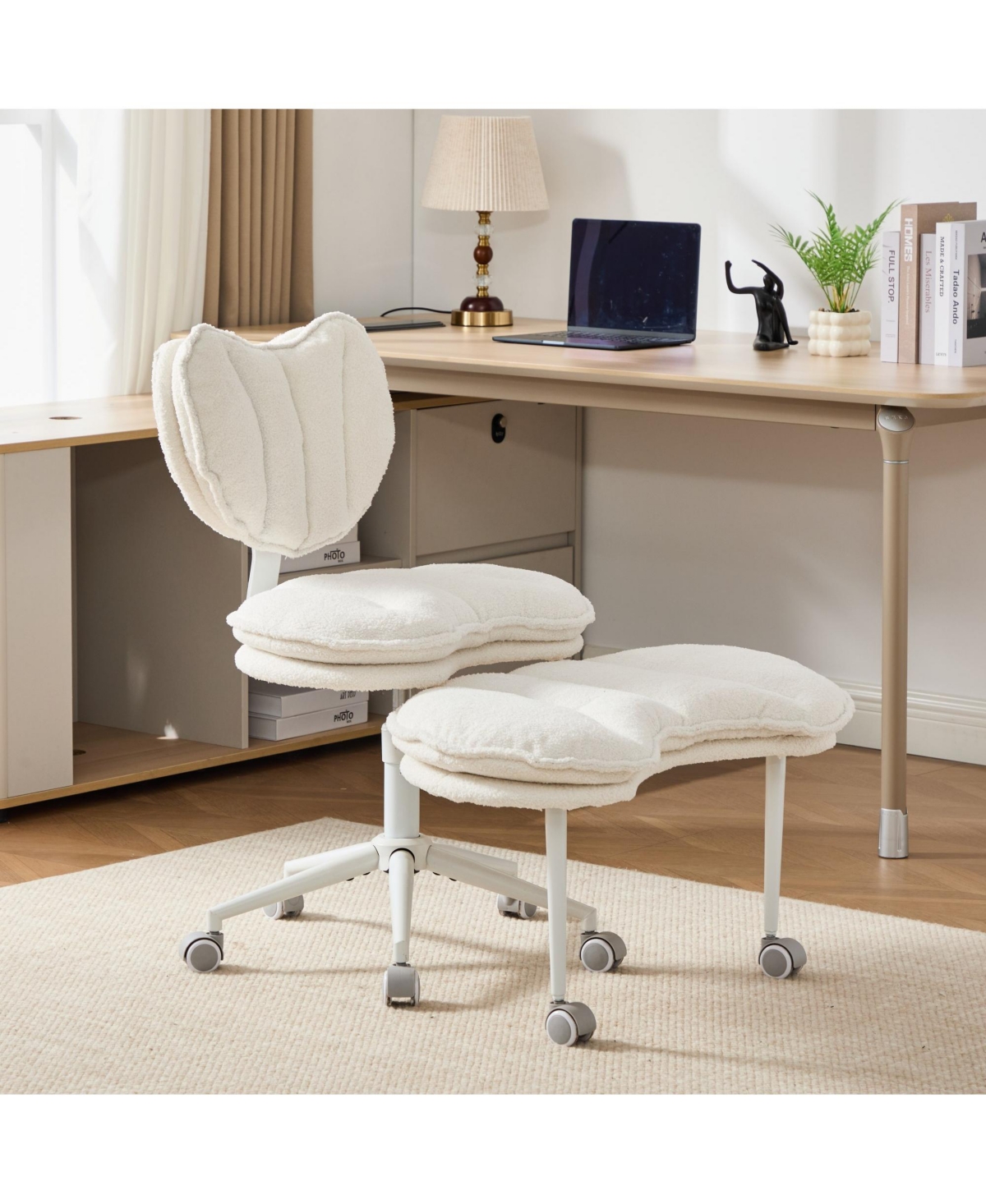 Clihome Meditation Chair Plus, Double-Layer Padding Cross Legged Rolling Chair, Criss Cross Desk Chair