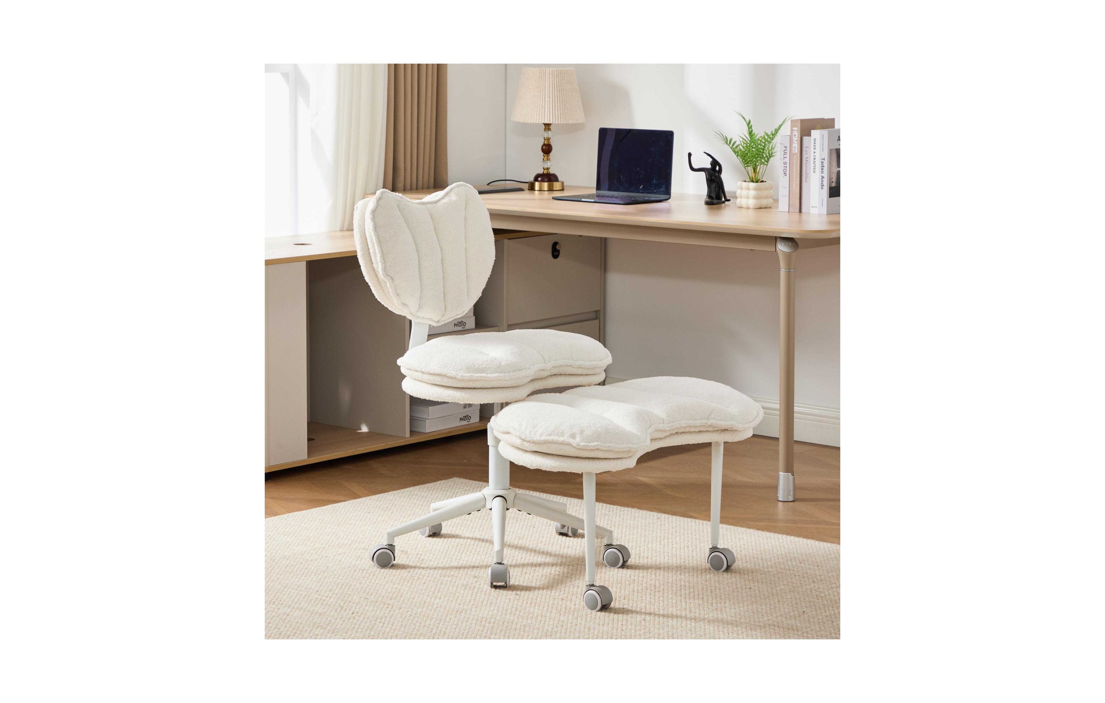 Clihome Meditation Chair Plus, Double-Layer Padding Cross Legged Rolling Chair, Criss Cross Desk Chair