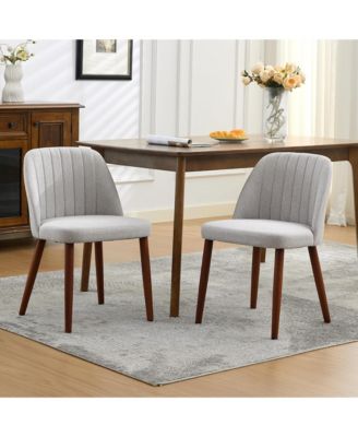Modern Upholstered Dining Chair Set of 2 - Padded Seat, Wood Legs, Ideal for Kitchen and Dining Room