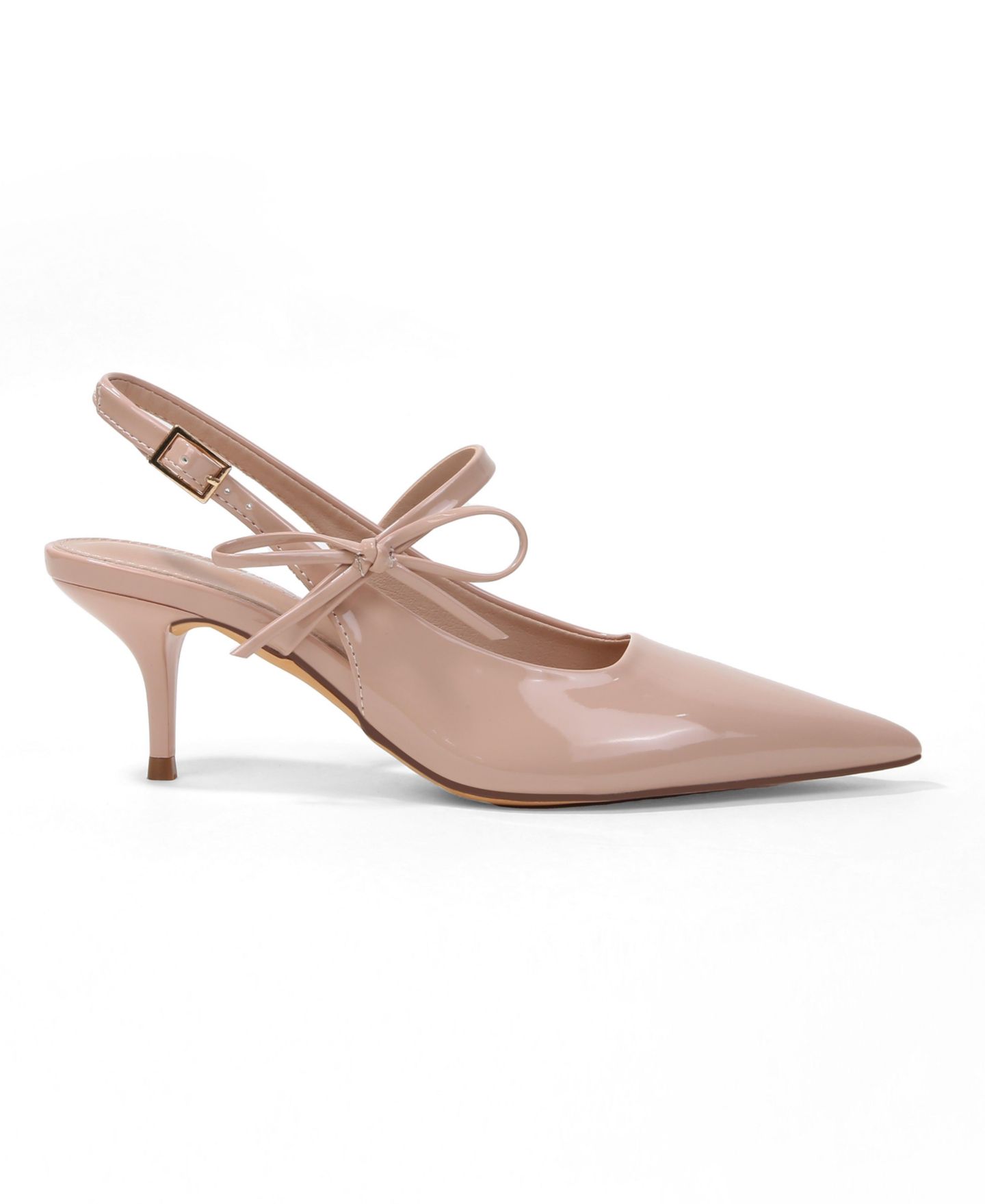 Женские туфли BERNESS Hestia Patent Slingback with Bow Detail, цвет: Бежевый — фото 2