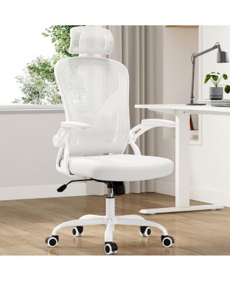 and High Back Mesh Chair,HeadrestandAdjustable Lumbar,Flip-Up Arms