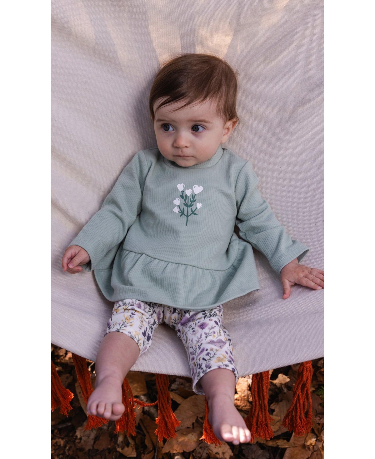 Deux par Baby Girls ( 3M to 24 M ) Organic Cotton Peplum Tunic and Legging Set Heart Print