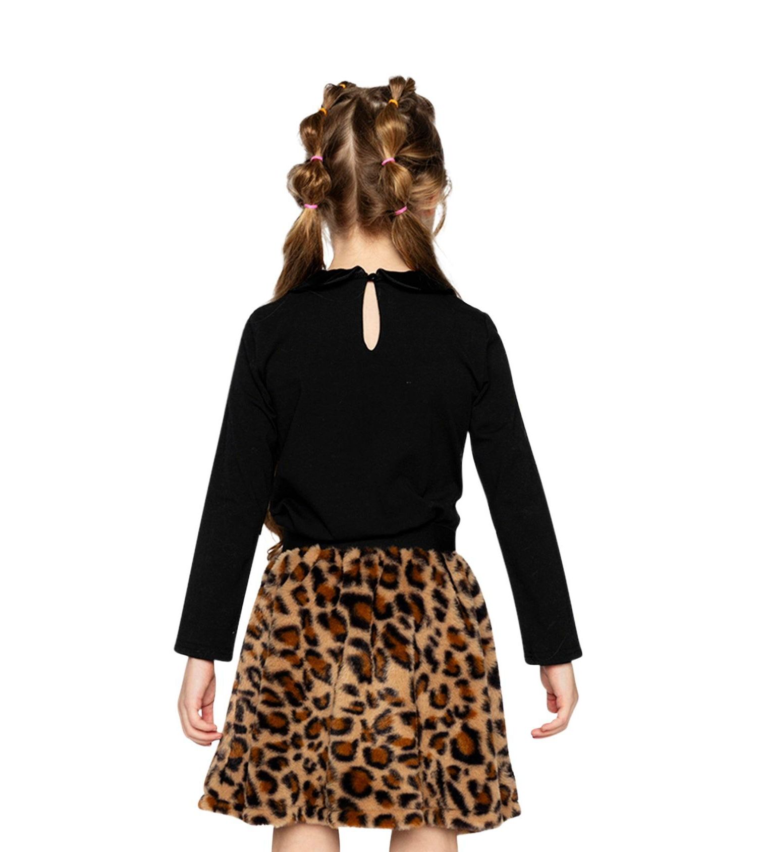 Toddler Girl( 2 to 5 ) Faux Fur Skirt Leopard Print