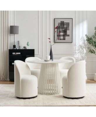 Modern Velvet Barrel Chair, 360degree(s) Swivel Armless Accent Chair Side Chair