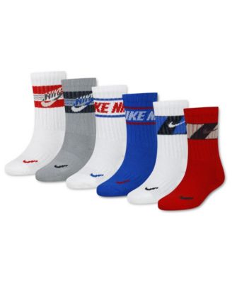 Boys' and Girls' 7-11 Dri-FIT Sport Graphics Crew Socks, 6-Pack