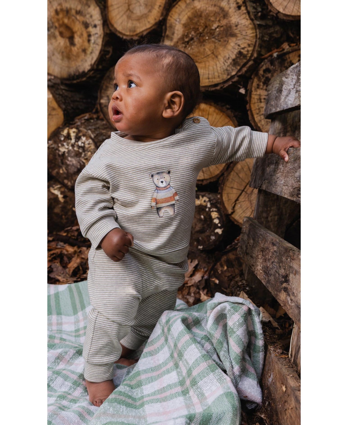 Deux par Baby Boy ( 3M to 24M ) Cotton Pants and Top Set Stripes