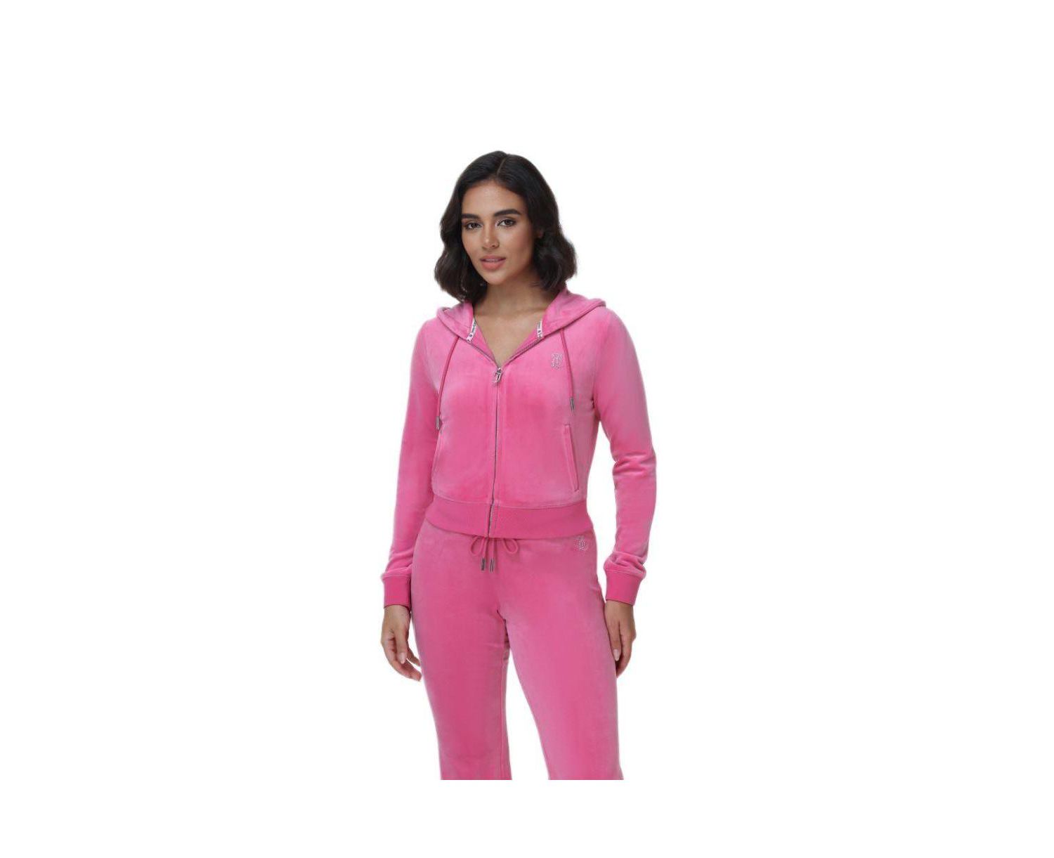 Women's Luxe Velour Juicy Hoodie With Double Bling