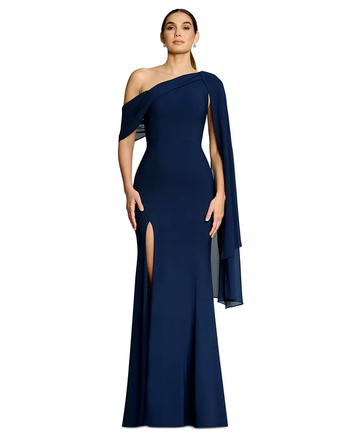 Women's One-Shoulder High-Slit A-Line Gown