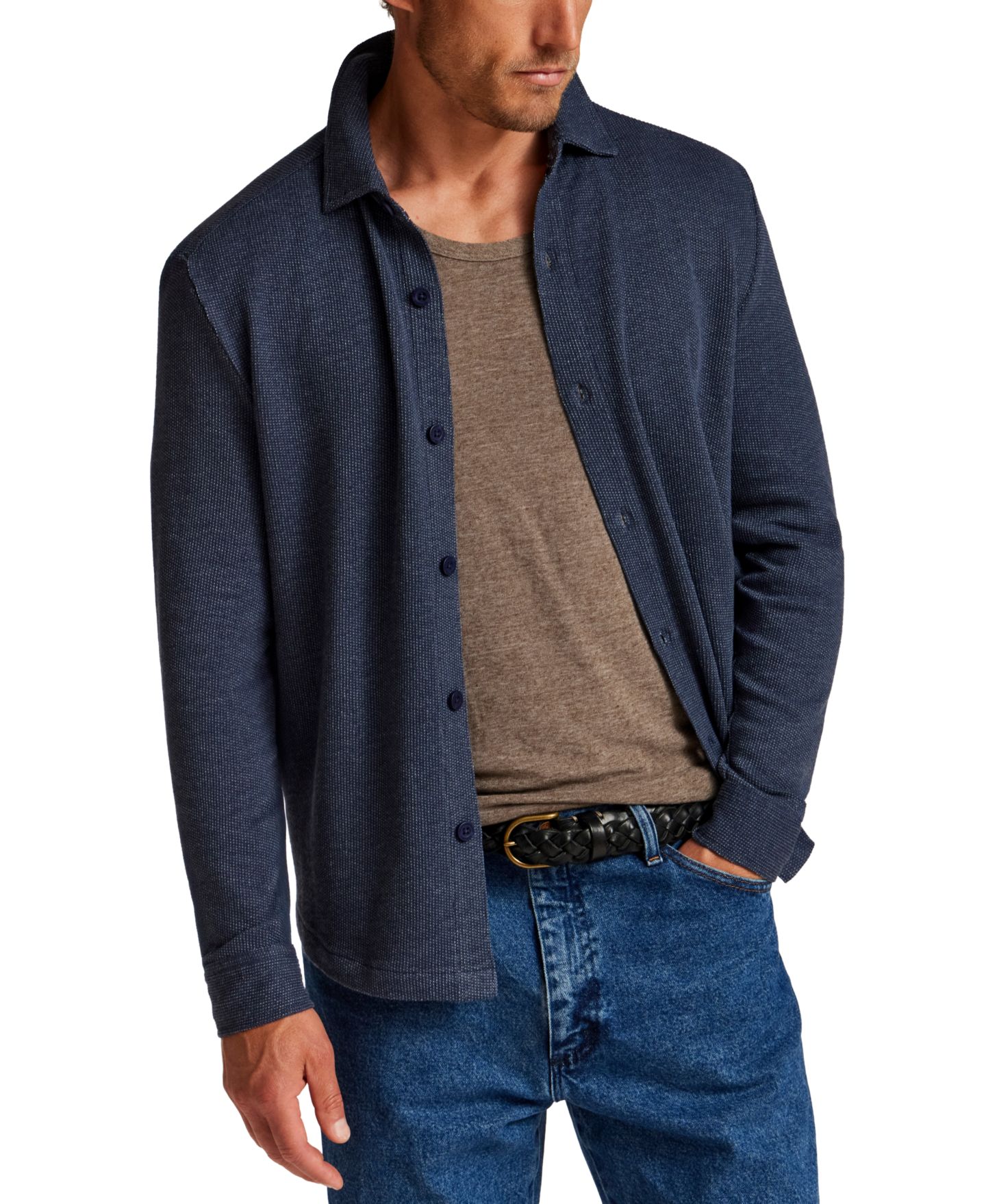 Мужская рубашка Weatherproof Vintage French Terry Button-Front, цвет: Синий — фото 2