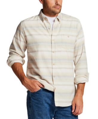 Men's Horizontal Stripe Brushed Flannel Shirt