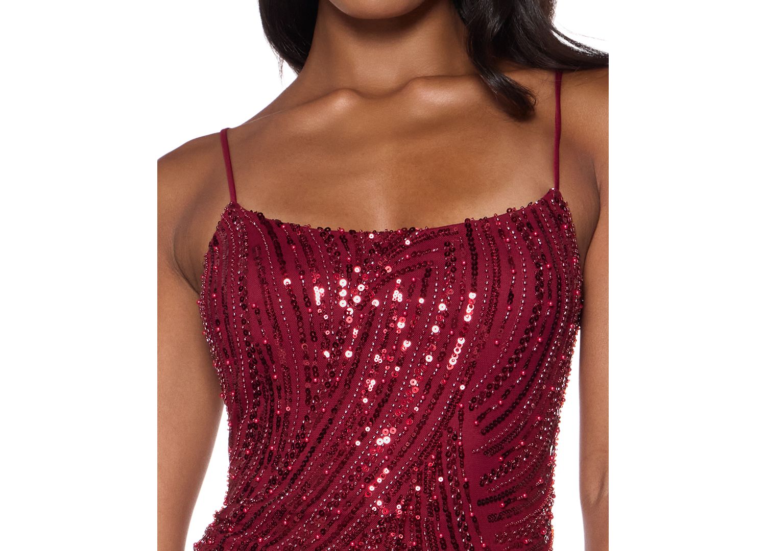 Juniors' Sequin Scoop Neck Sleeveless Mini Dress