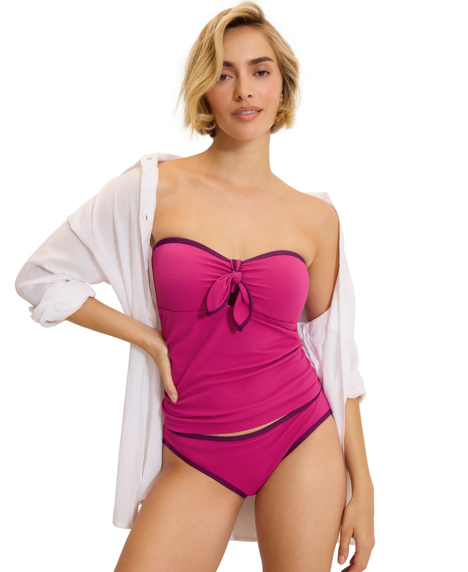 Women's Bandeau Neck Tankini Top