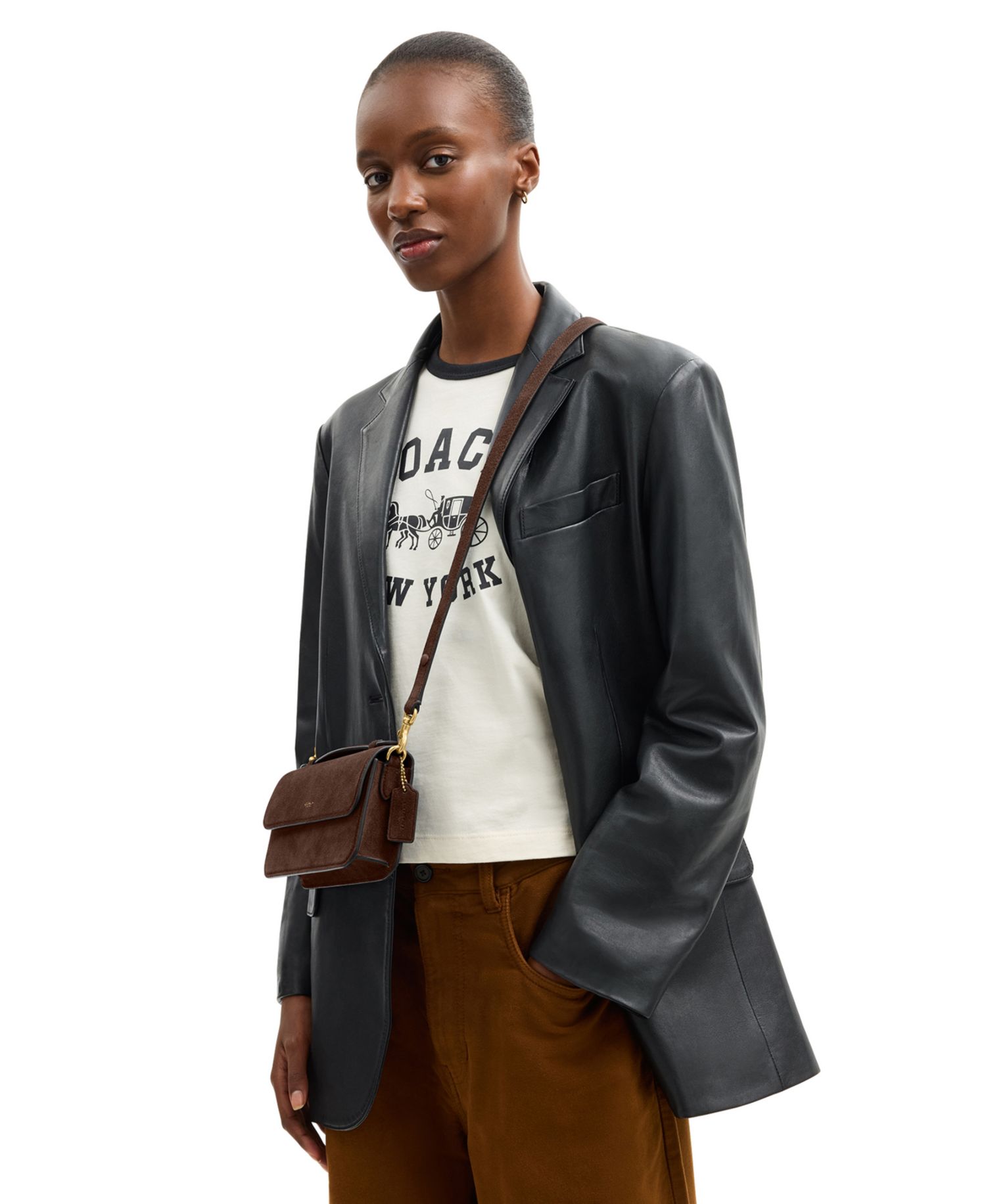 Elora Small Suede Top Handle Crossbody Bag