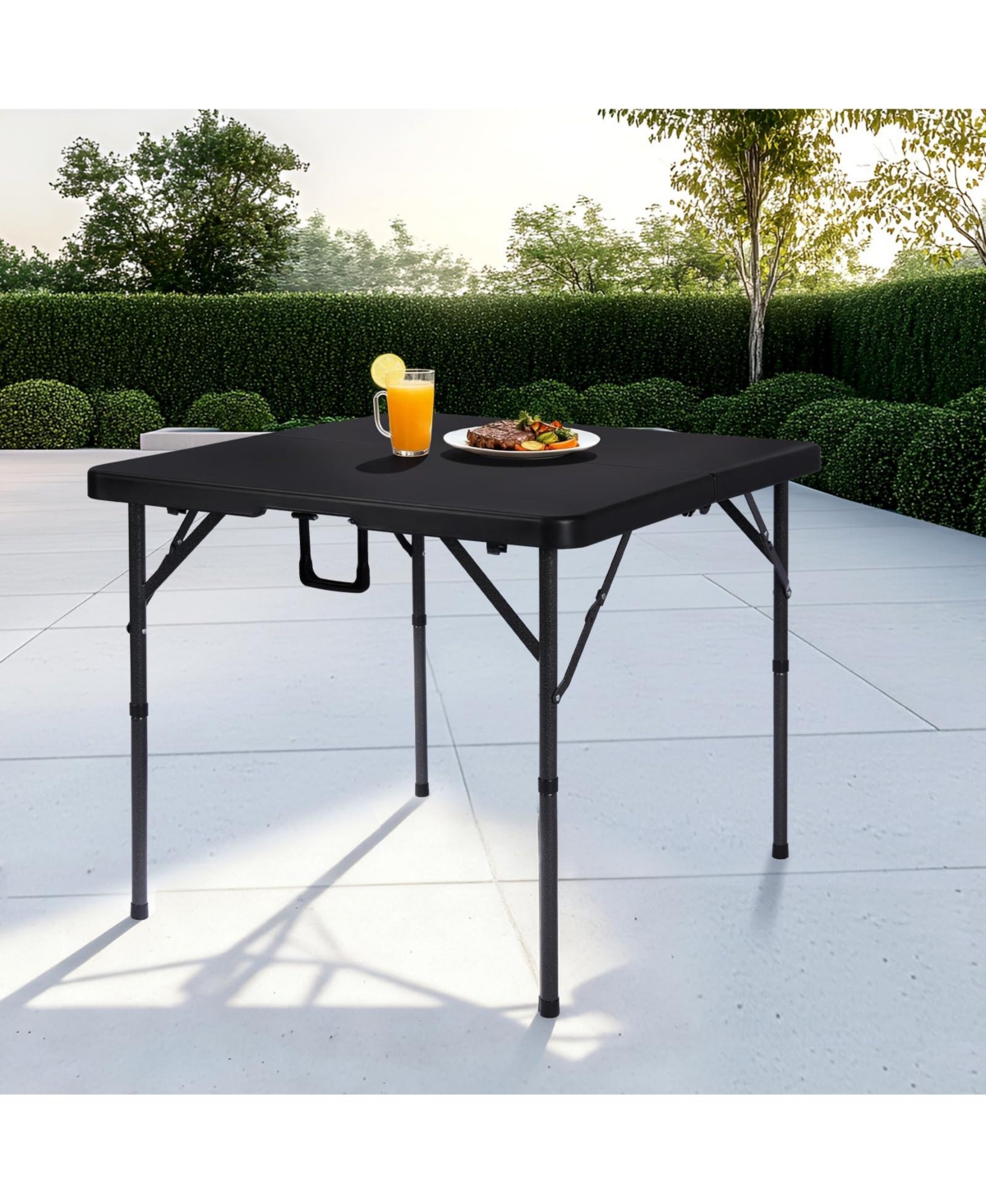 Piscifun Folding Card Table Square Portable Detachable Dual Height Adjustable Heavy Duty Indoor Outdoor Dining Game Picnic