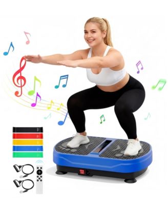 Vibration Plate Exercise Machine with Bluetooth Speaker, 2 Loops, 5 Resistance Bands, 450lb Capacity