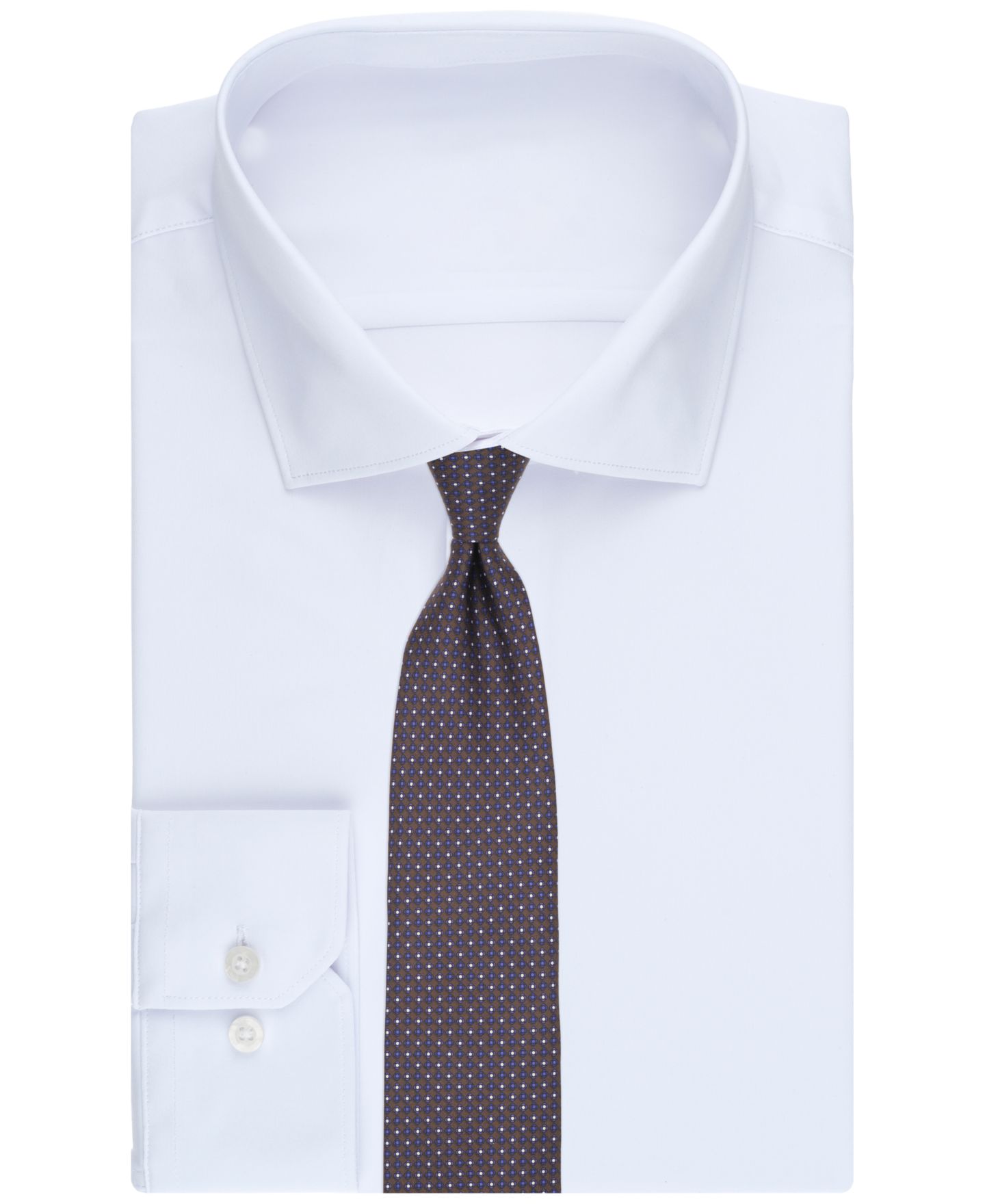 Мужской галстук Club Room River Neat Print Classic Tie, цвет: Коричневый — фото 3