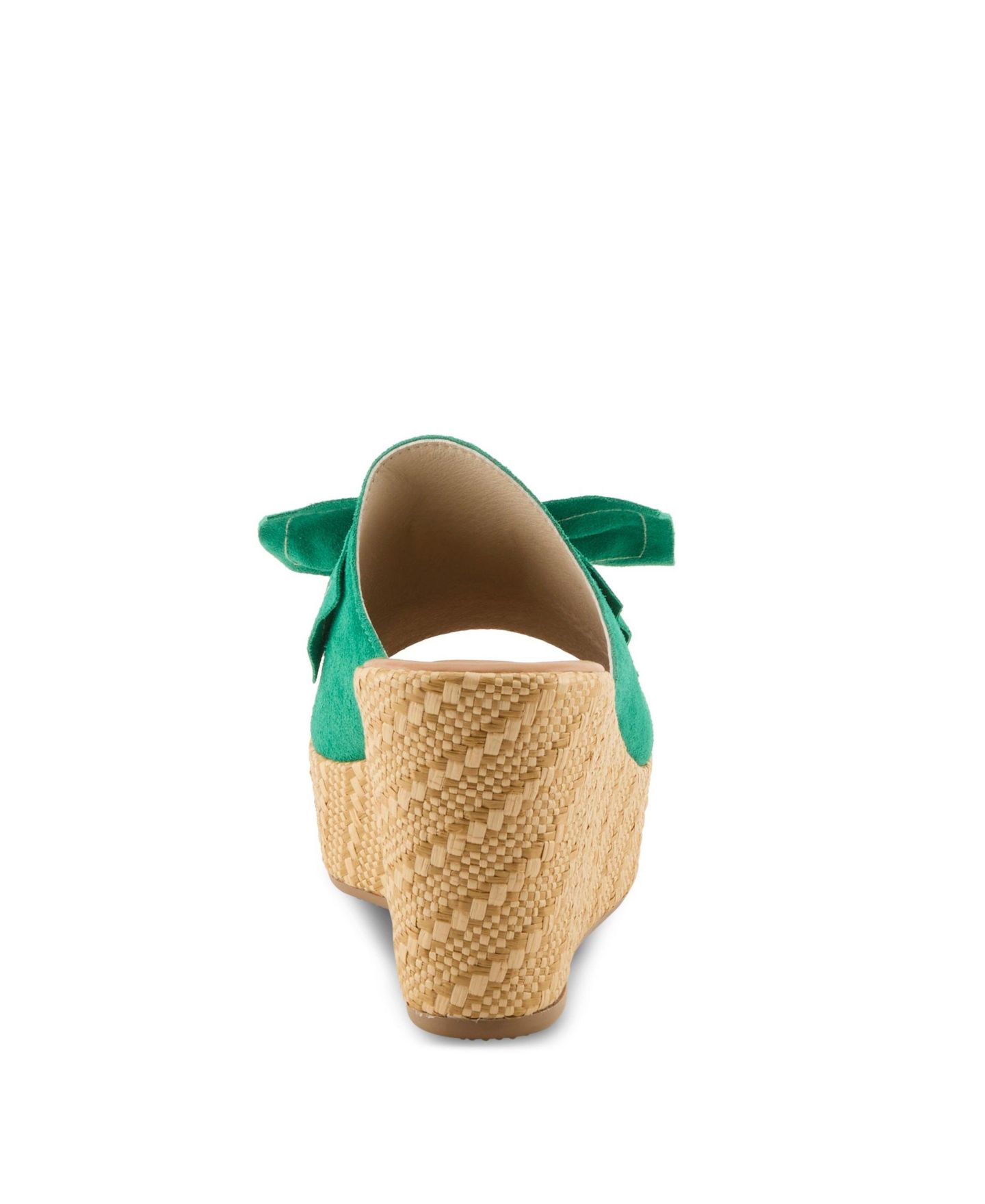 Женские сандалии Spring Step Ellyn-Woven Wedge with Suede Upper, цвет: Зелёный замшевый — фото 4