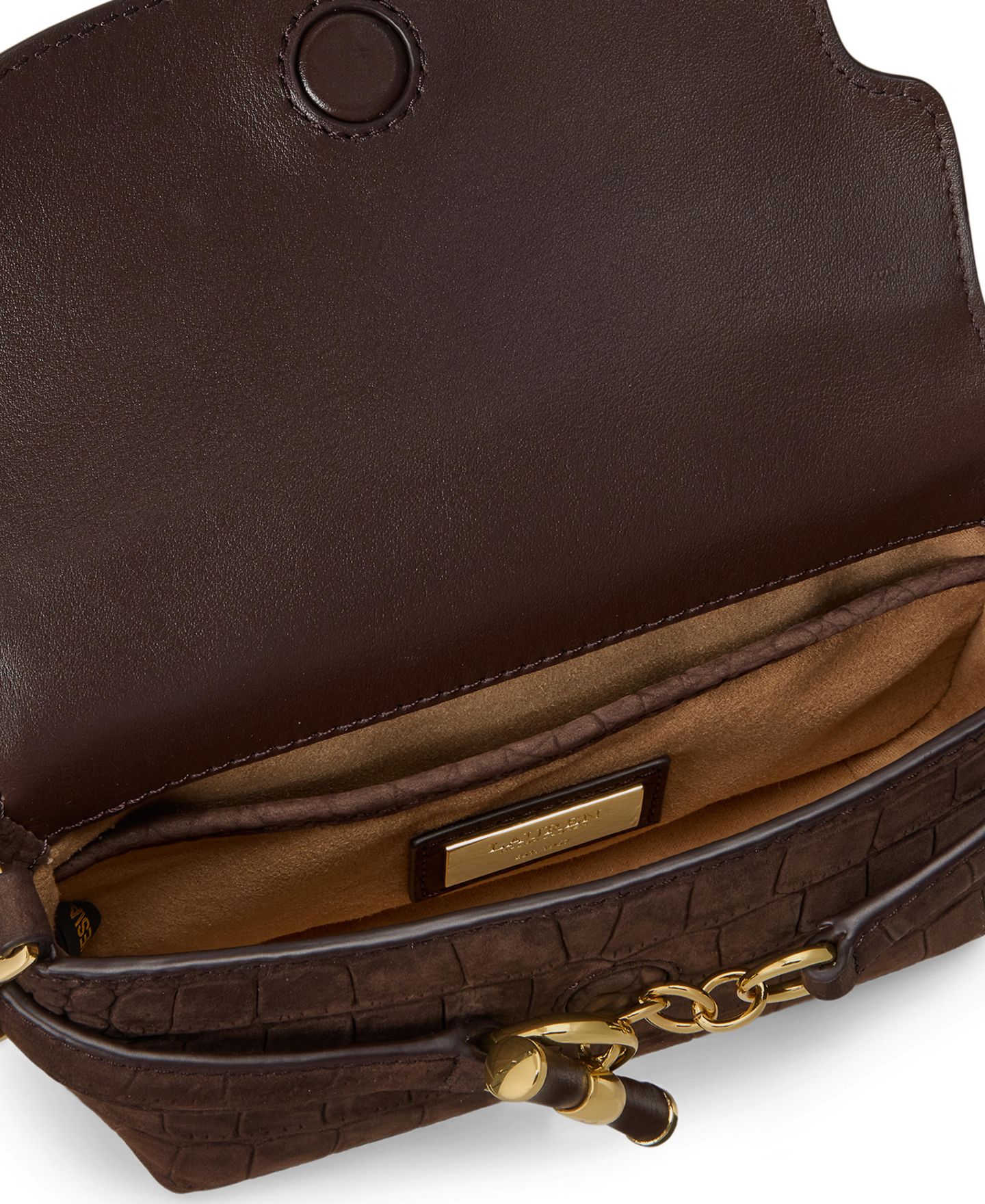 Женская сумка Lauren Ralph Lauren Blaike Croc-Embossed Mini Crossbody, цвет: Каштановый коричневый — фото 5
