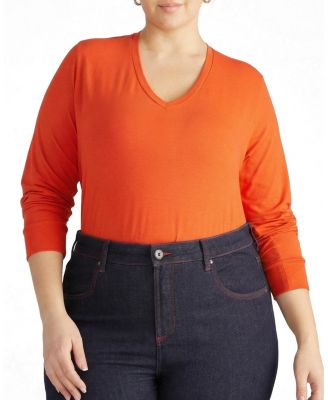 Plus Size Long Sleeve V Rex