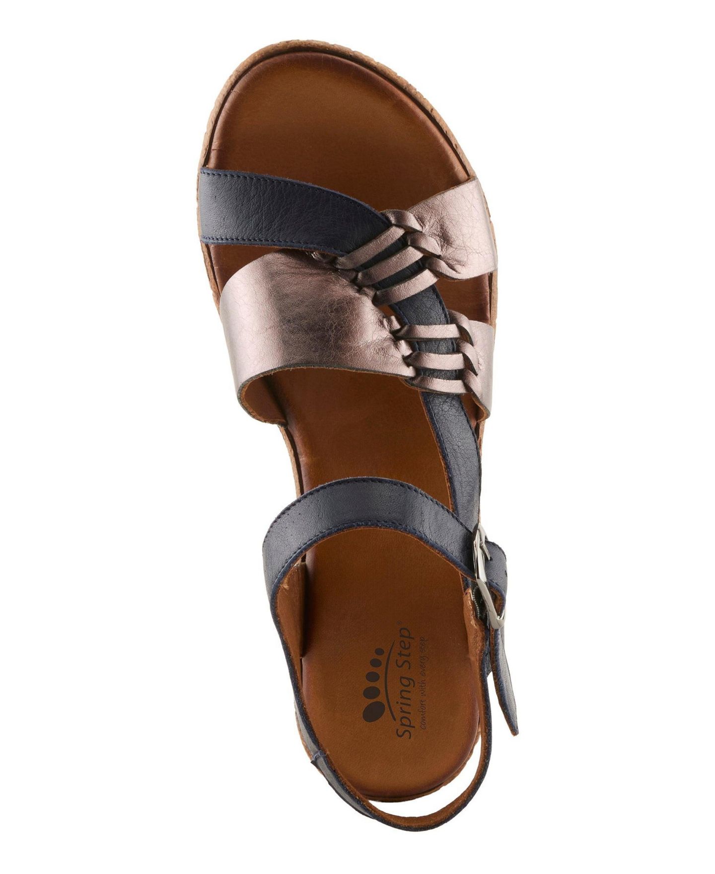 Женские сандалии Spring Step Kirra Wedge Sandal with Adjustable Strap, цвет: Тёмно-синий разноцветный — фото 3