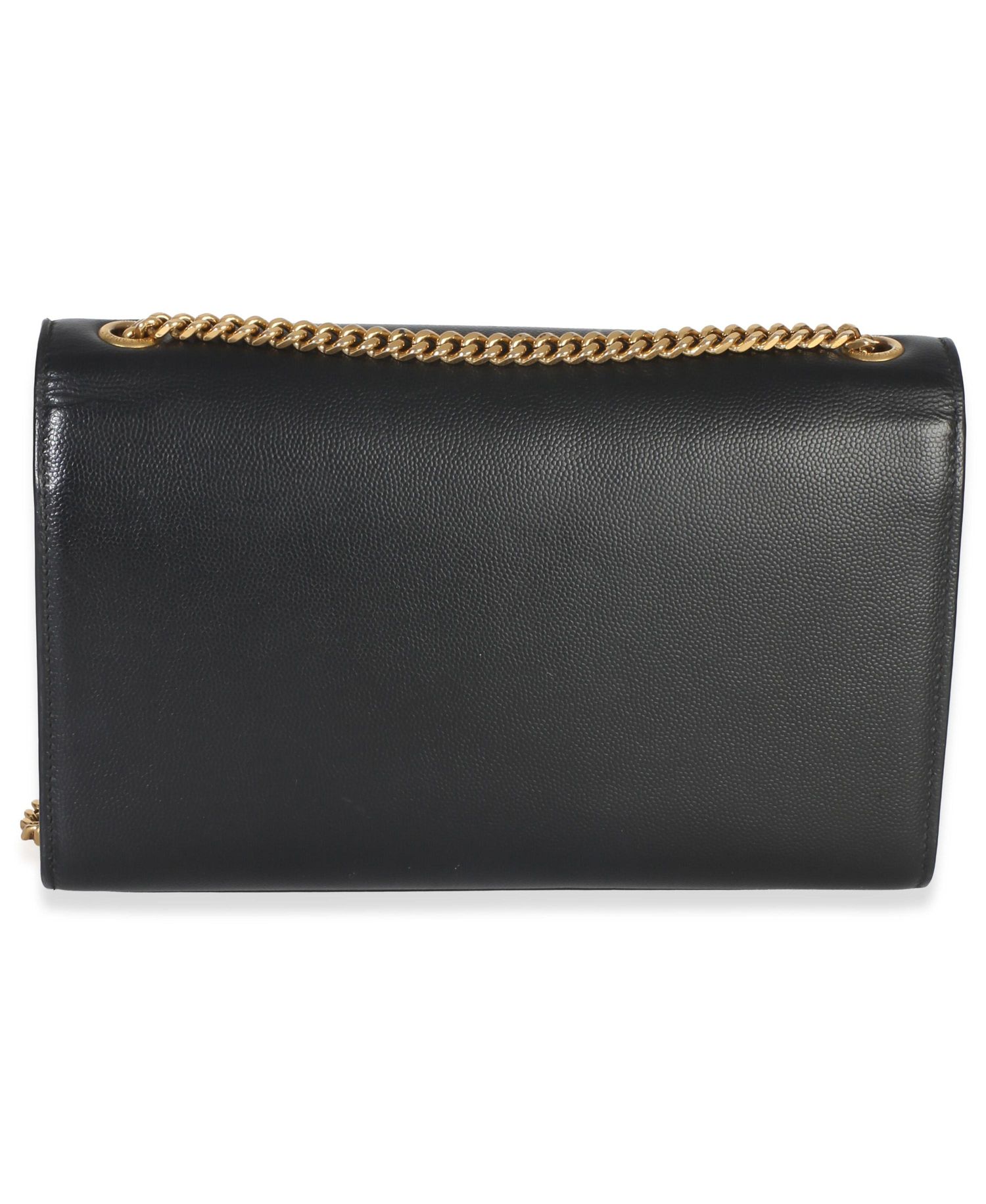 Black Grain De Poudre Medium Kate Chain Bag