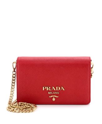 Chain Wallet Crossbody Saffiano Leather