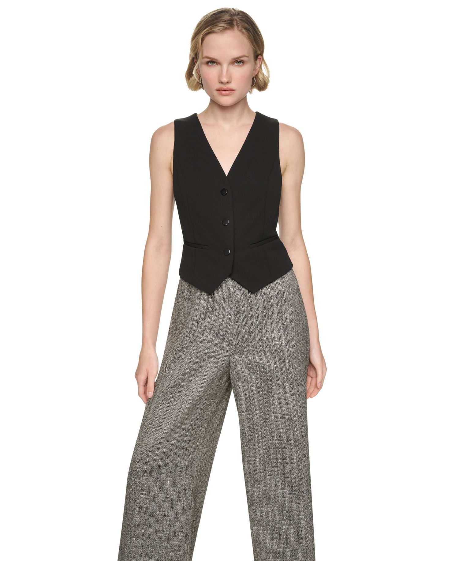 Women's Sleeveless Wide-Leg Vest Jumpsuit