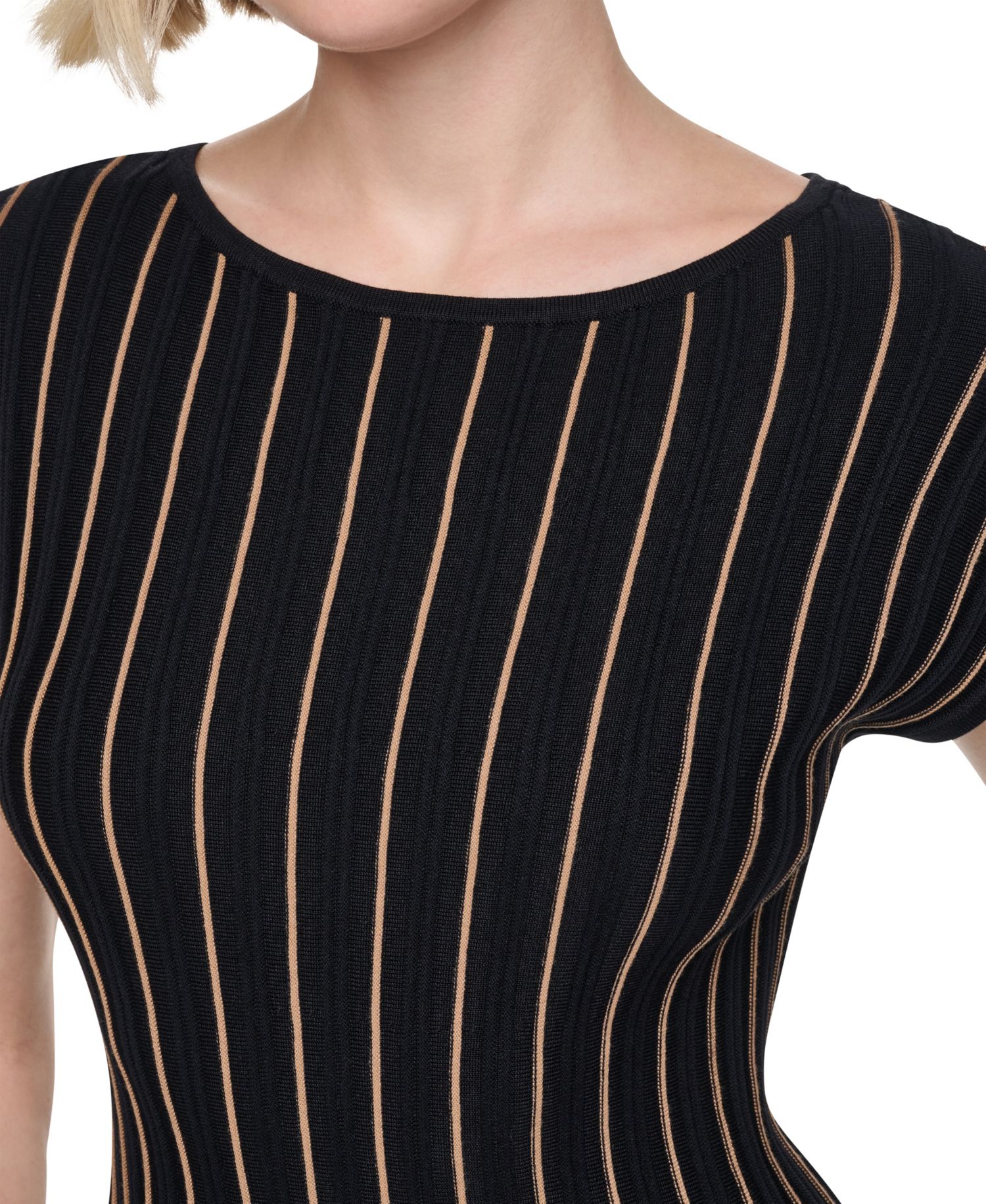 Women's Ribbed Fit And Flare Cap-Sleeve Dress