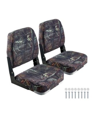 Folding Low-Back Boat Seats, Camouflage, Set of 2