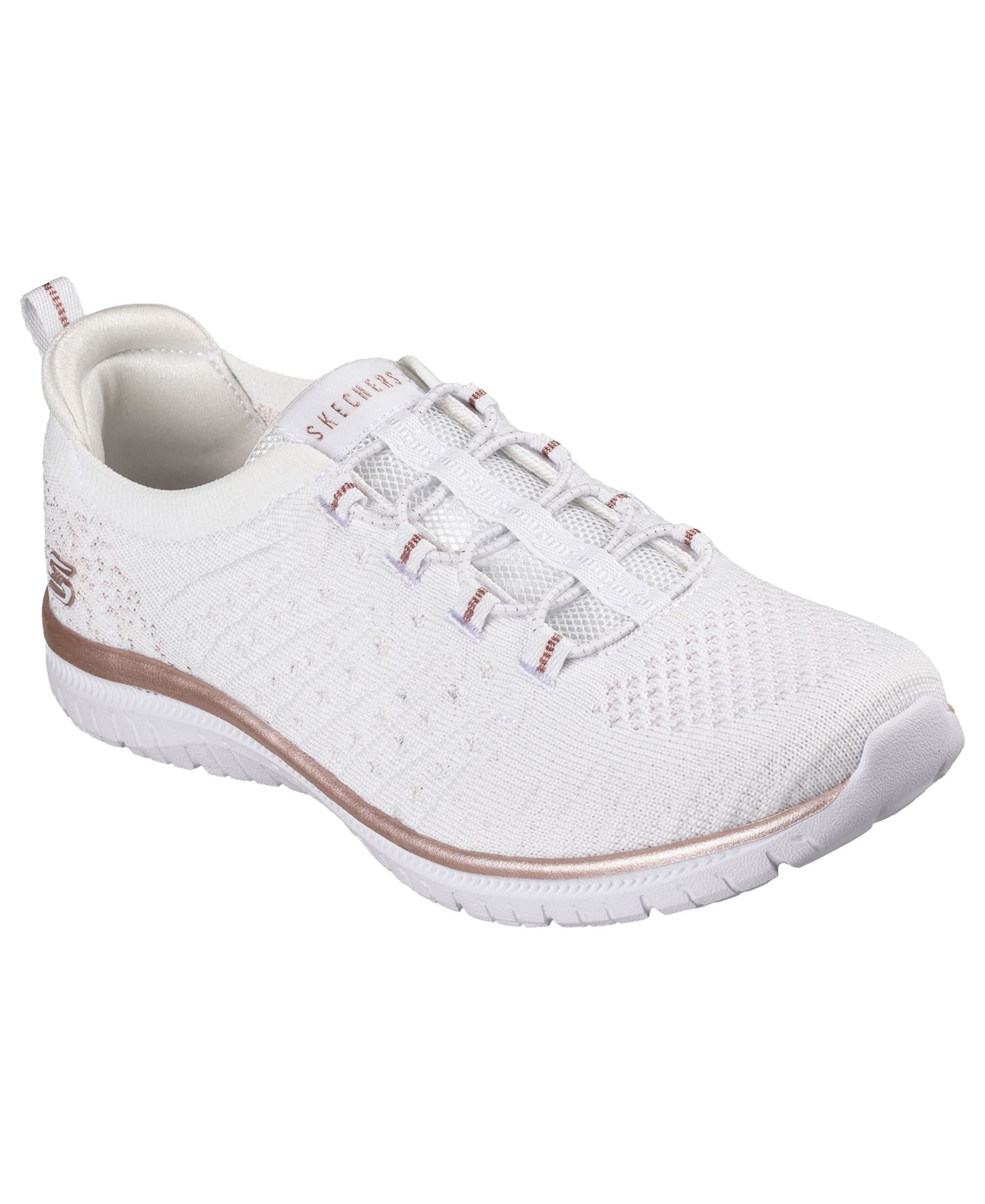 Женские кроссовки Skechers Virtue - Copper Dream Walking, цвет: Белый / Золотой — фото 1