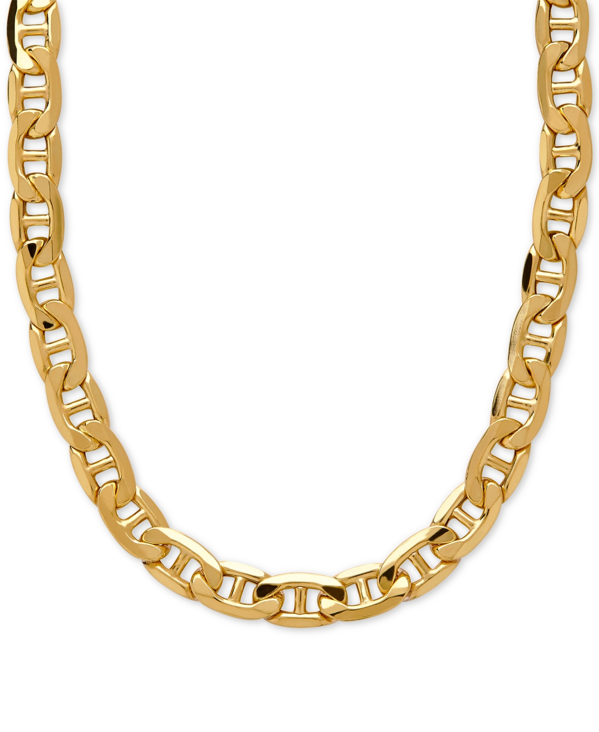 22" Beveled Marine Link Chain Necklace (7-1/5mm) in 10k Gold - Yellow Gold
