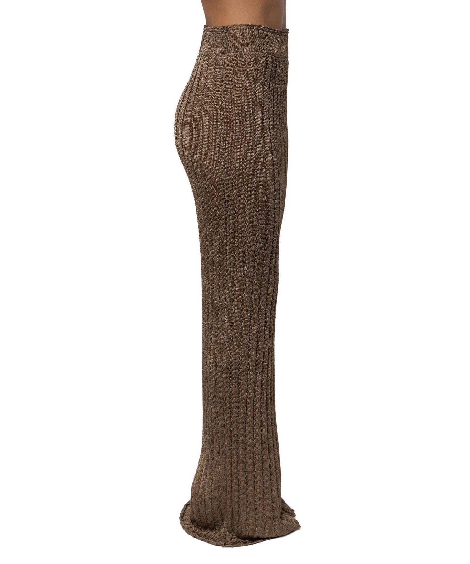 Women's High-Waisted Metallic Ribbed Maxi Skirt