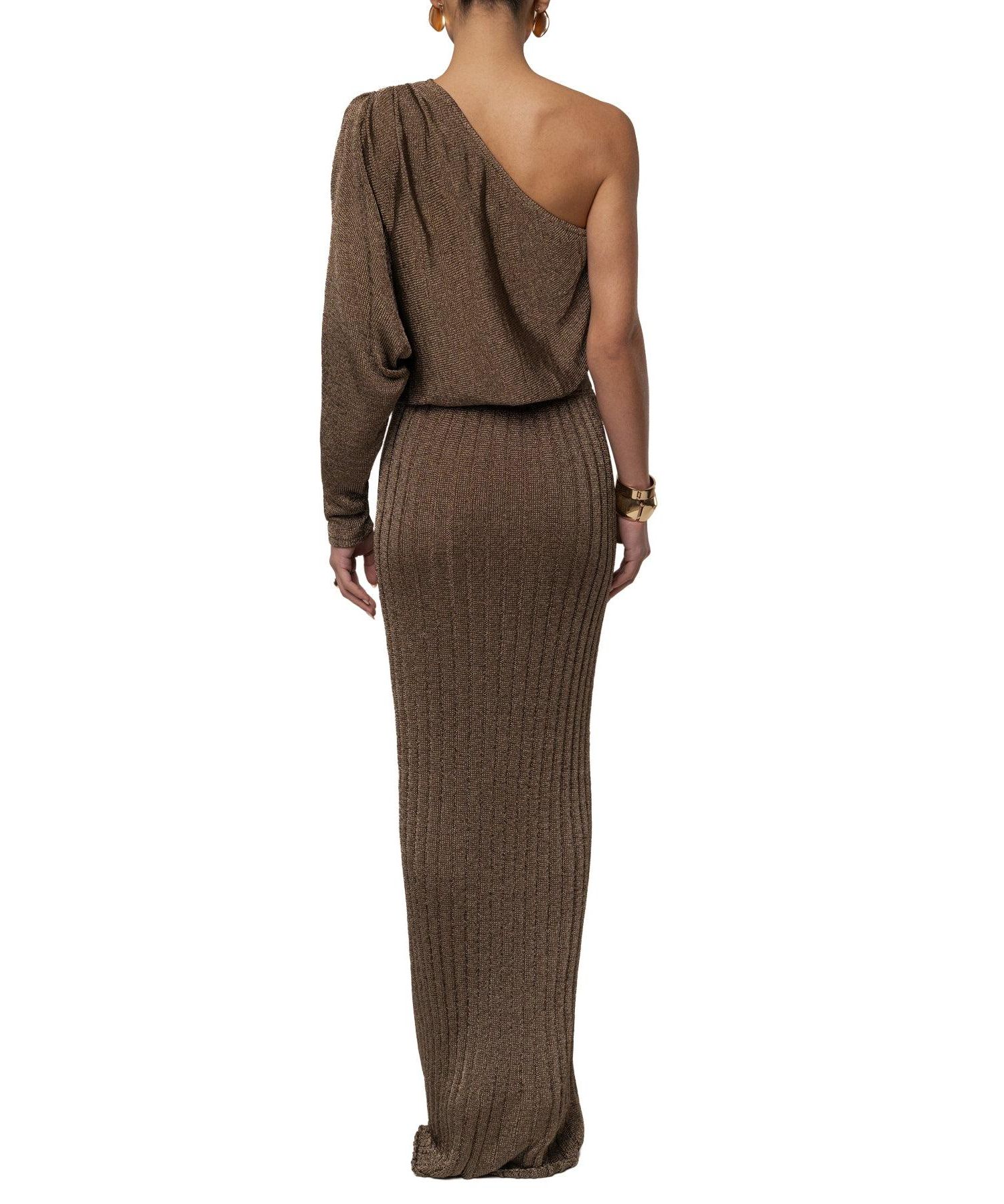 Women's High-Waisted Metallic Ribbed Maxi Skirt