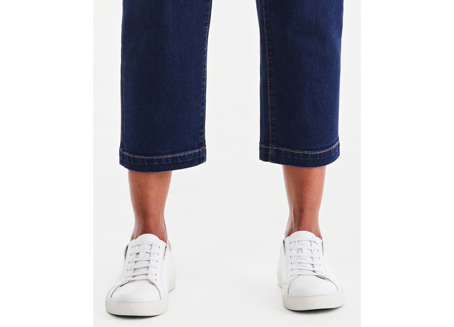 Petite High-Rise Pull-On Straight-Leg Jeans
