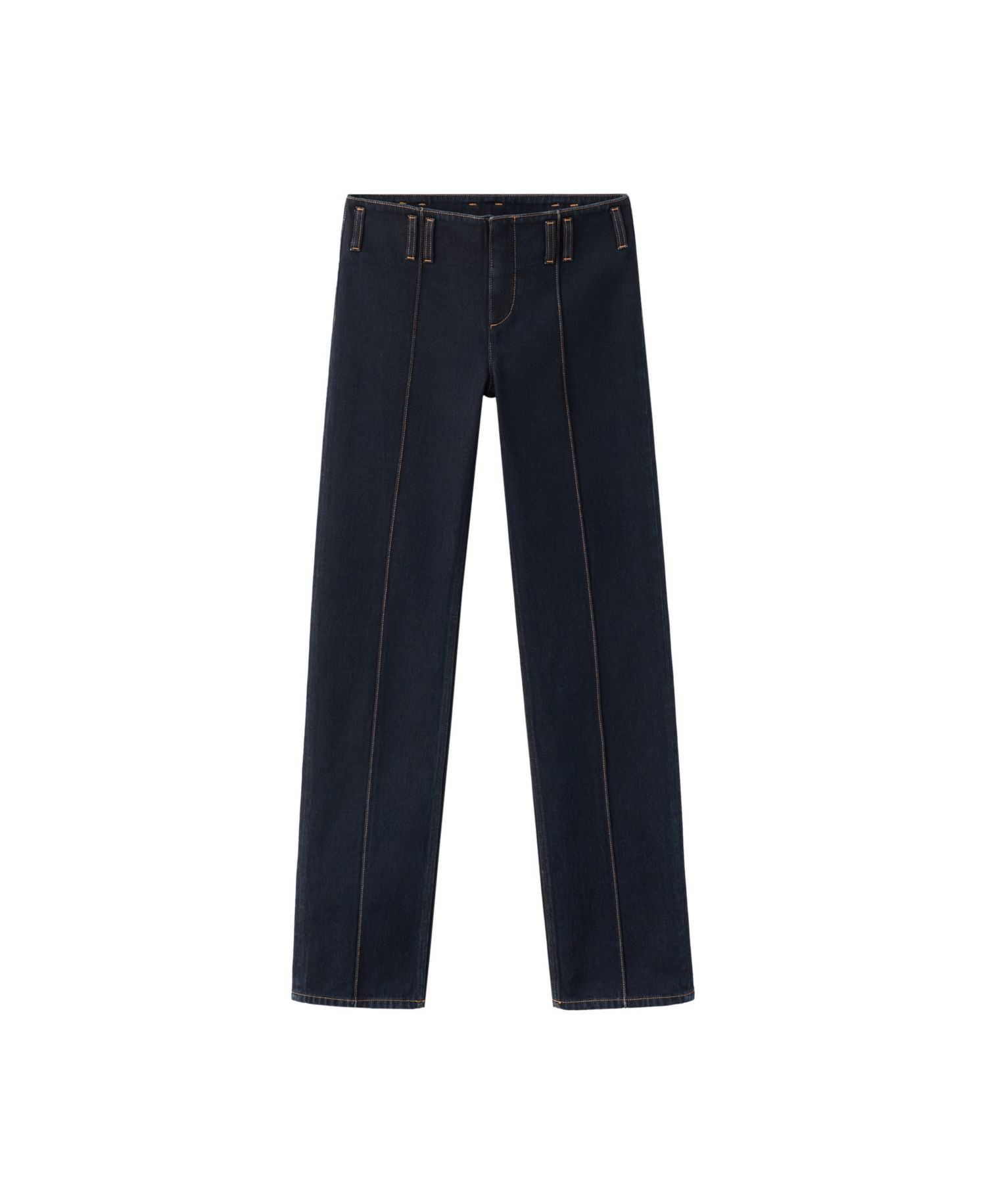 Women's Low-Rise Straight-Leg Contrasting Stitching Jeans