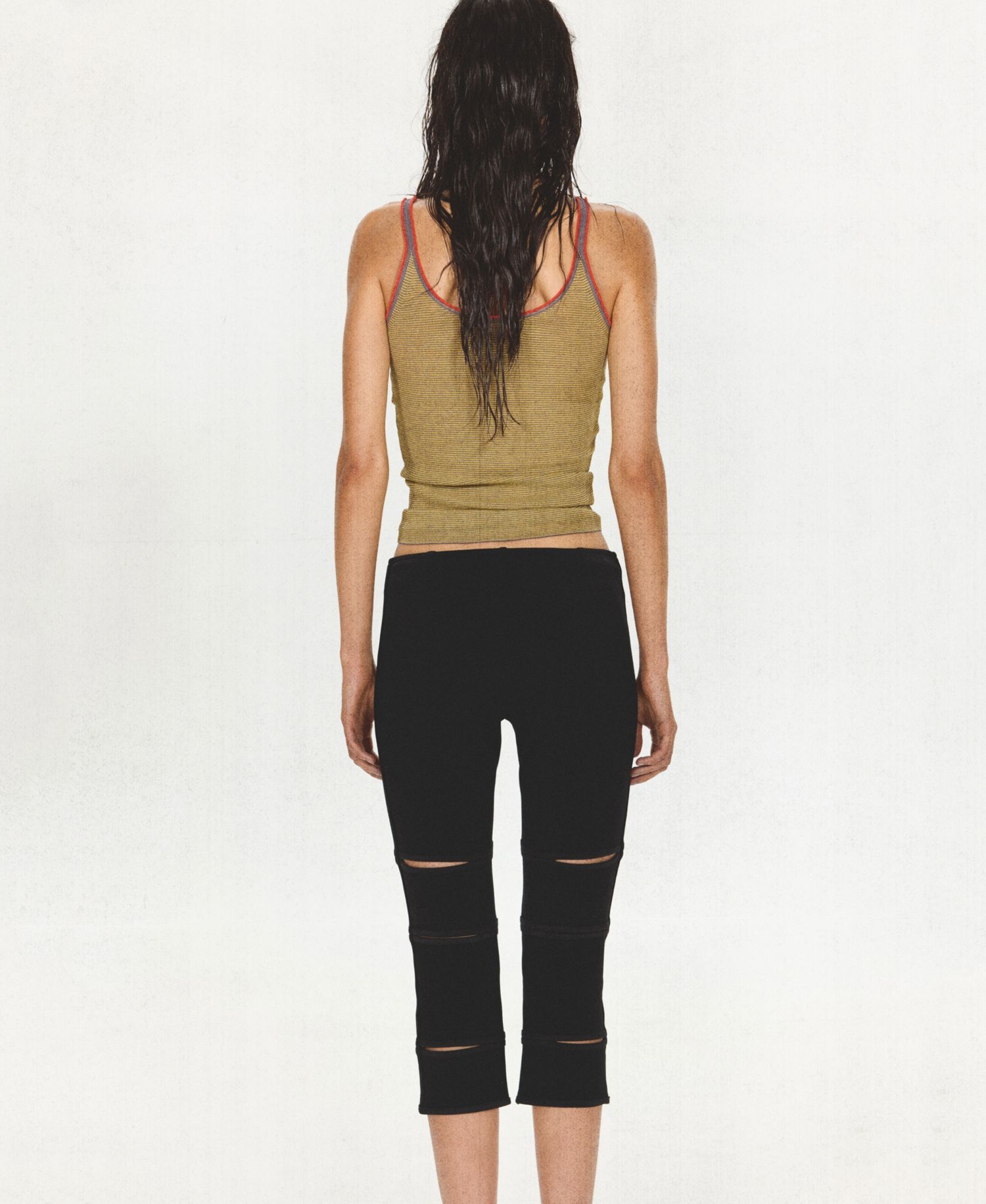 Women's High-Rise Cutout Capri Pants