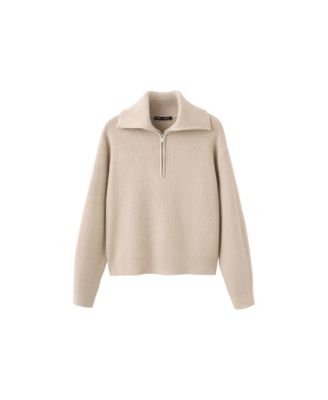 Women's Contrasting Zipper Collar Sweater