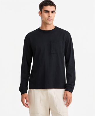 Men's Long-Sleeve Relaxed-Fit Pocket T-Shirt