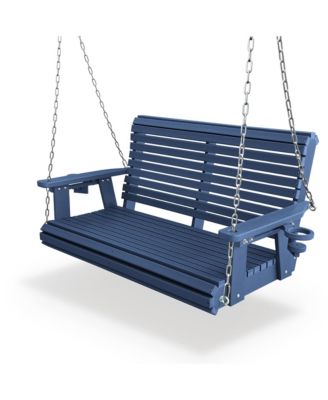 2-Seater 4 FT HDPE Porch Swing, Ultra Weather-Resistant, Heavy Duty 1200 LBS, for Outdoor Patio Garden Yard