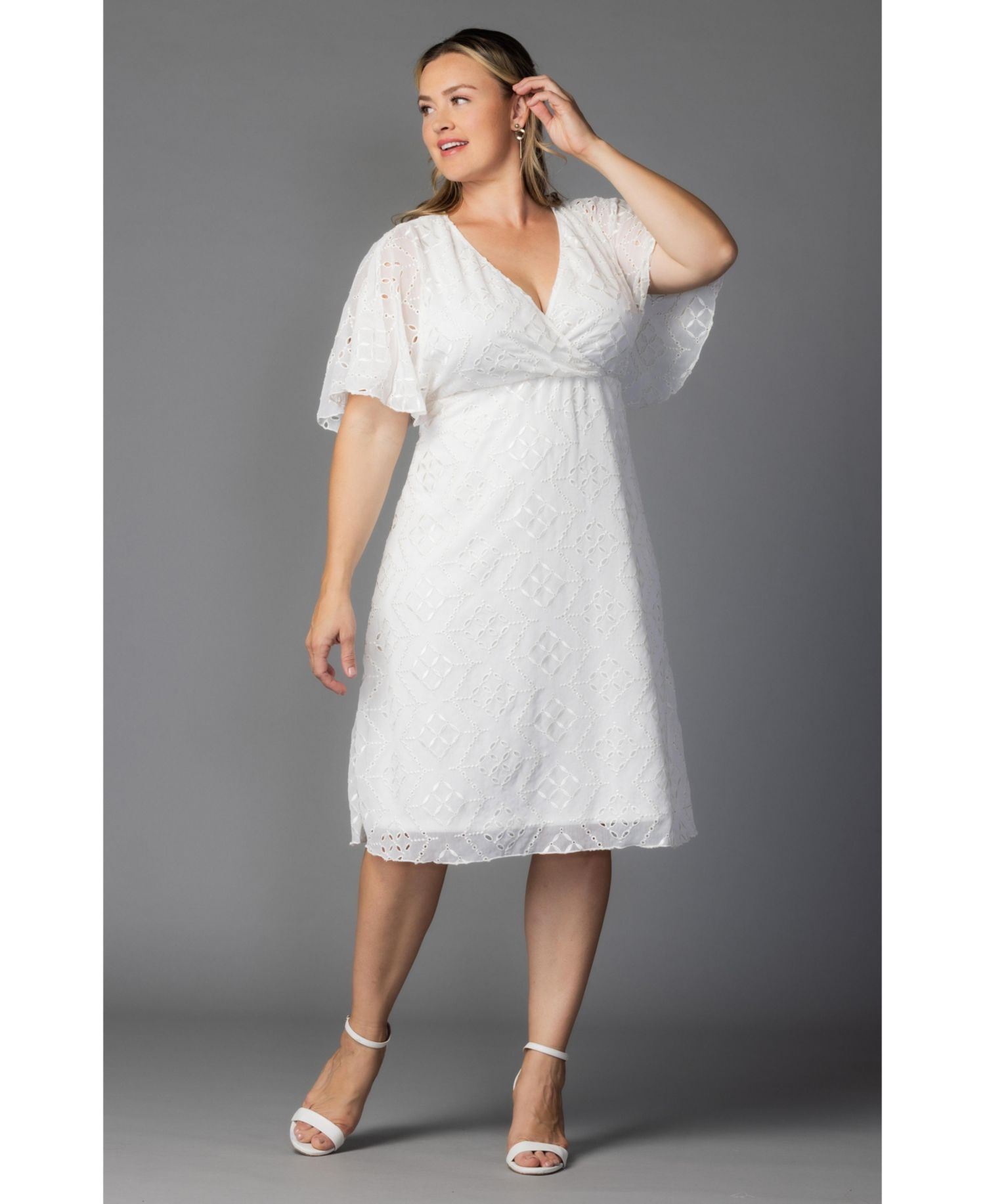 Plus Size Heavenly A-Line Midi Lace Dress