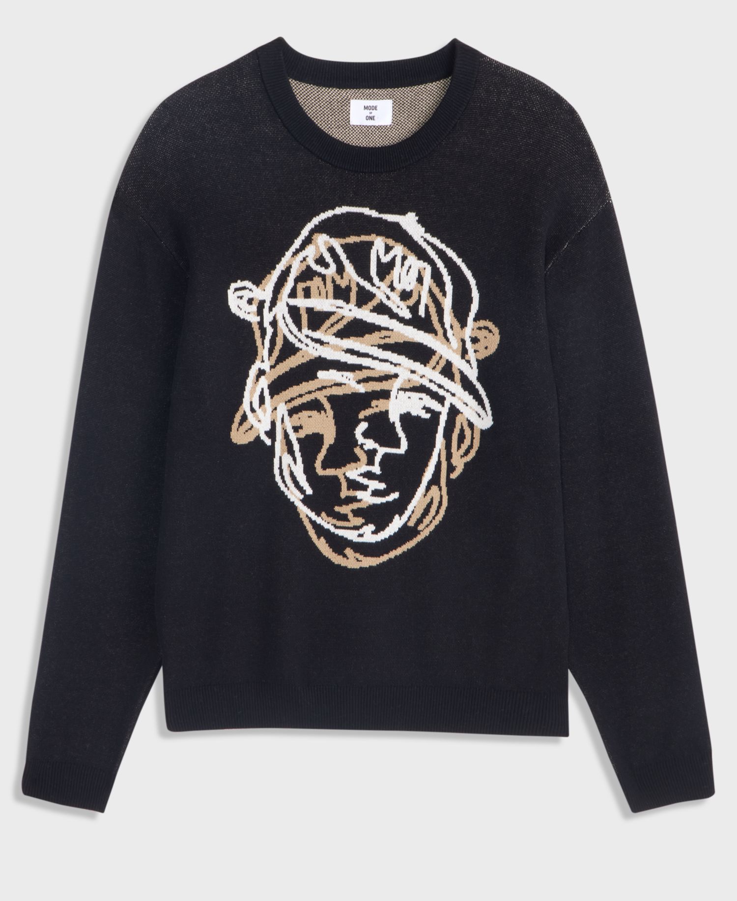 Men's Striped Crewneck Long-Sleeve Sweater
