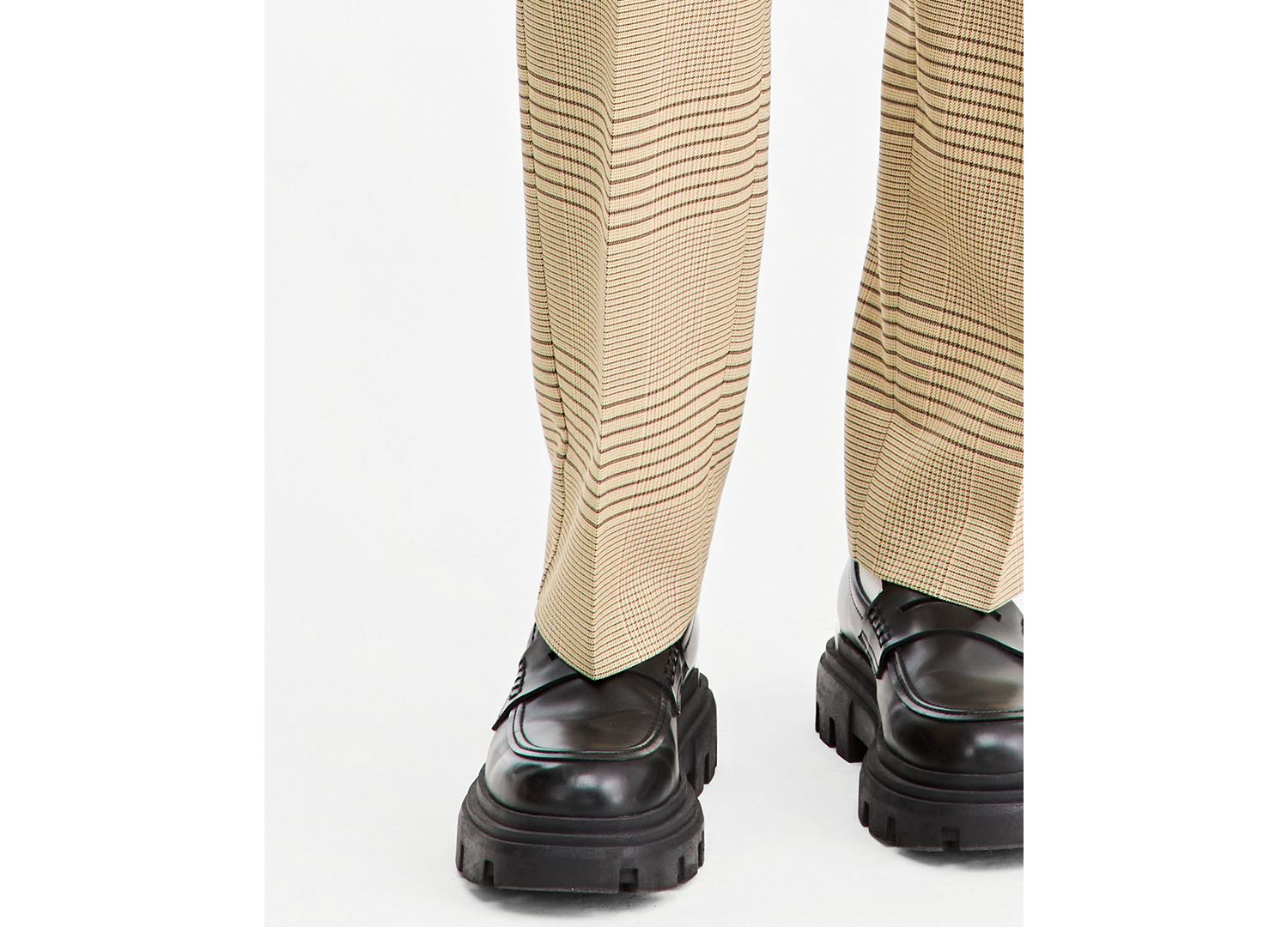 Men's Glen Plaid Relaxed-Fit Straight-Leg Stretch Trousers