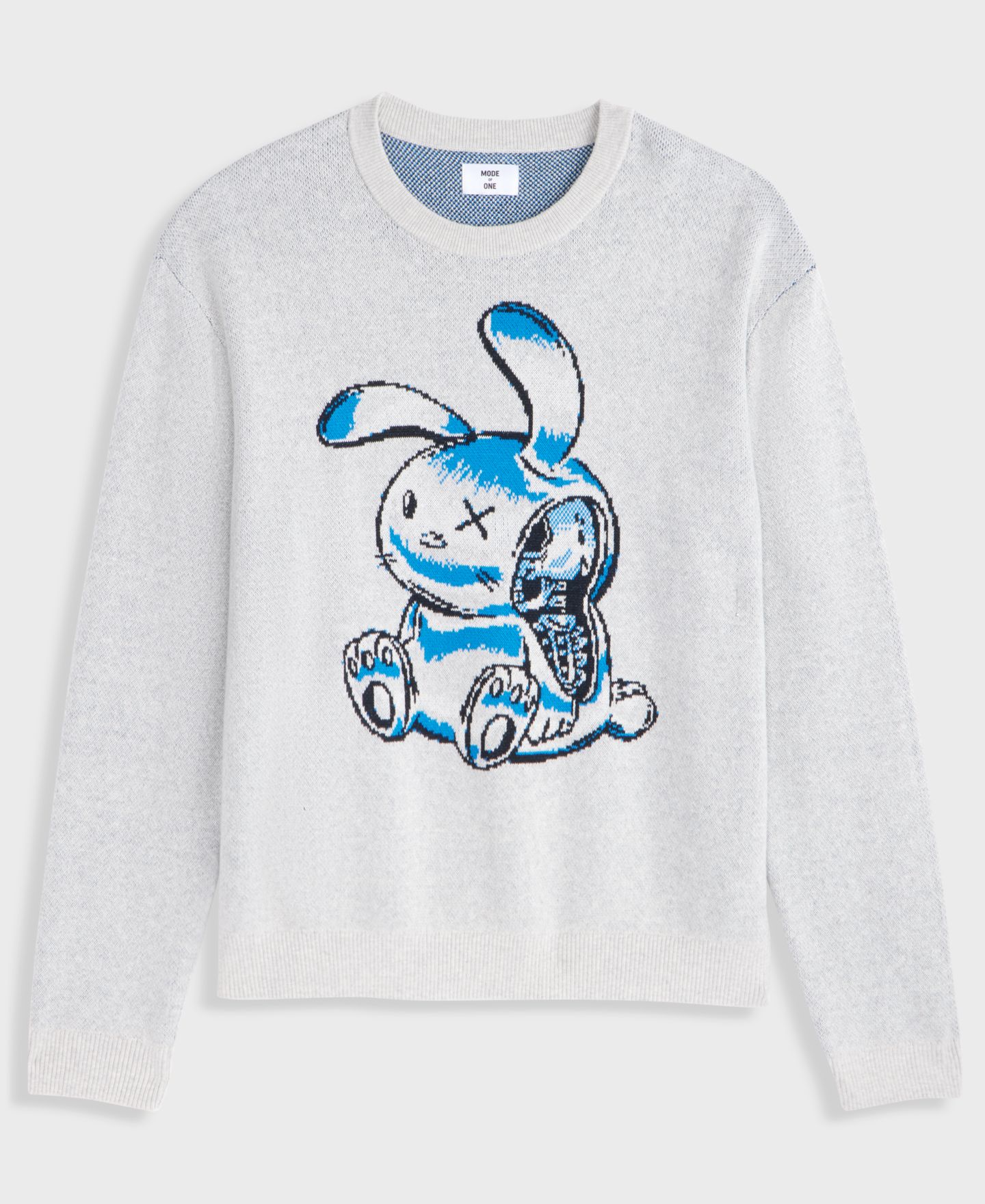 Мужской свитер Mode of One Graphic Crewneck Long-Sleeve Sweater, цвет: Сланцевый — фото 5
